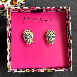 Betsey Johnson Colorful Skull Earrings